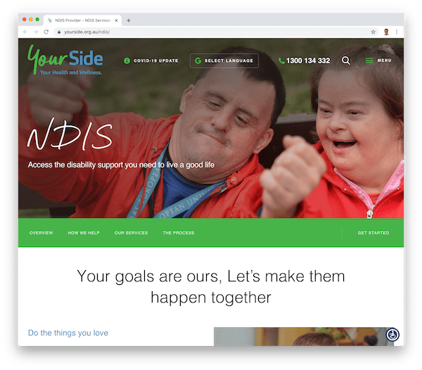 an ndis providers' website home page