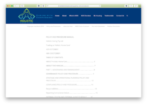 holistic home care ndis policies