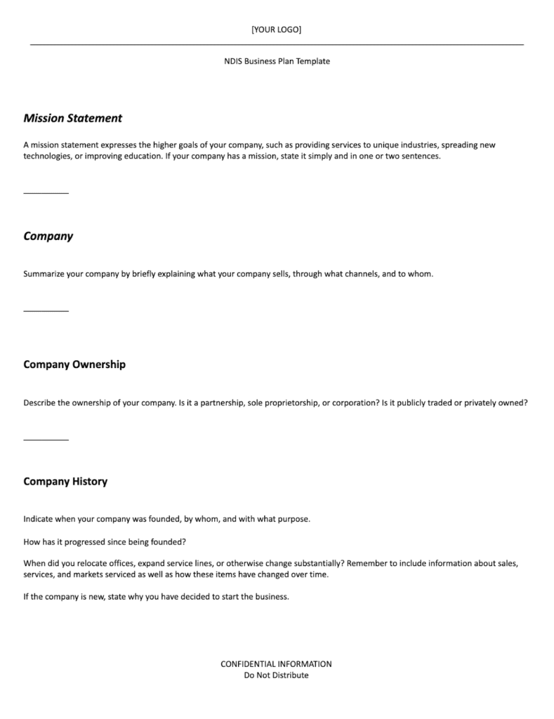 ndis business plan template part 1